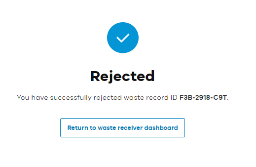 Reject confirmation