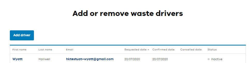 Add or remove waste drivers